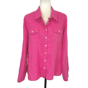 Talbots pink linen shirt